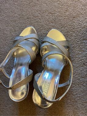 Simply Styled Silver Glitter Strappy Heels